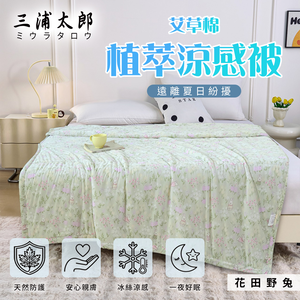 【三蒲太郎】艾草棉植萃涼感被-2入組-四款花色(B0160-X) 8/1-9/9 滿千送【AOC】超聲波智能電動牙刷1個