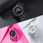 CASIO 卡西歐 G-SHOCK 極簡纖薄小巧雙顯手錶-亮粉 GA-2300-4A, , large