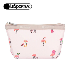 Lesportsac Small Sloan Cosmetic 小梯形化妝包 收納包 盥洗包 女包(紅鶴海島派對)L261-2724P-HG20