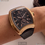 [星晴錶業]MASERATI手錶,42mm, 48mm,R8871605003黑色錶面玫瑰金錶殼深黑色真皮皮革錶帶款, , large