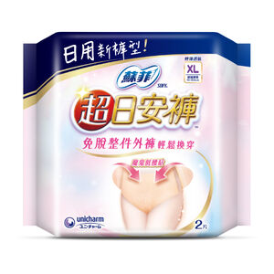 蘇菲超日安褲衛生棉XL號2片