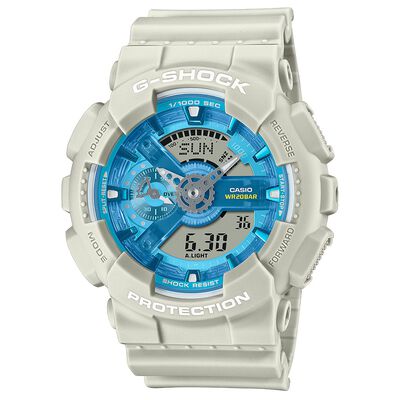 CASIO 卡西歐 G-SHOCK 綠洲湖泊 雙顯運動手錶-米白 GA-110AS-5A
