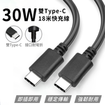 【APEX】PD30W快充線-Type-C to Type-C充電線1.8M, 黑色, large