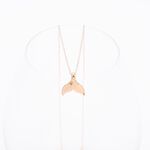 【Angel & Me】可愛 鯨魚尾 尾巴 s925 純銀 厚鍍 18k 玫瑰金項鍊, , large