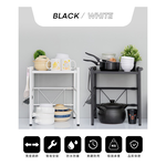【Y HOUSE】Multi-purpose retractable storage rack/electrical rack/kitchen rack/shelf-single layer black, , large