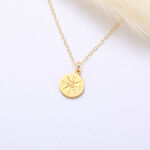 【Angel & Me】Good Luck Compass s925 sterling silver 24k gold plated necklace, , large
