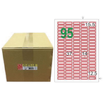 【龍德】LONGDER 三用電腦標籤 A4 95格 14*37mm 紅框1000張/箱 LD-873-J-B(適用雷射、噴墨、影印), , large