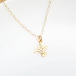 【Angel & Me】Golden Hummingbird s925 sterling silver necklace Birthday gift, , large