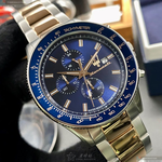 [星晴錶業]MASERATI手錶,44mm,R8873640012寶藍色錶面寶藍錶殼金銀相間精鋼錶帶款, , large