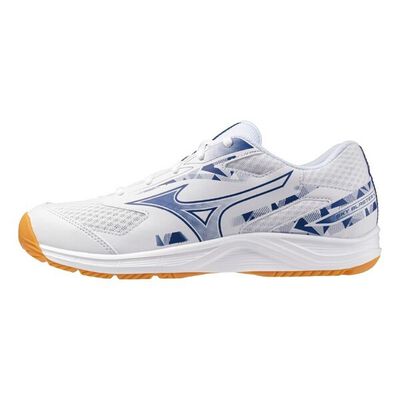 Mizuno Sky Blaster 男 羽球鞋 寬楦 支撐 抗扭 瞬移 白 藍 [71GA253311]