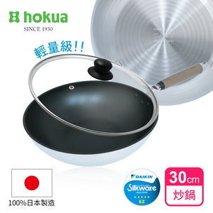 【日本北陸hokua】日本製SenLenFan洗鍊粉絲版輕量不沾炒鍋30cm(含蓋)可用金屬鏟