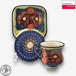 【SOLO歐洲家居】波蘭製 Cerraf 波蘭陶 180ml 早餐杯盤組 雅紅之宴系列, , large