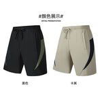 現貨 大尺碼 高品質 冰絲 配色 涼感 排汗 五分褲-黑/卡其-0205585, , large