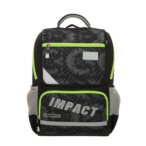 【IMPACT 怡寶】紮染風成長型護脊書包-黑 /個 IM003691BK