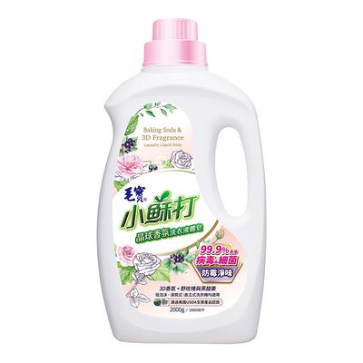 [箱購]毛寶小蘇打晶球香氛洗衣液體皂-防黴淨味罐2000g克 x 6Bottle瓶(箱購依實際收貨為主，無法保證原封箱出貨)