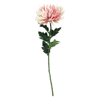 【YU Living】模擬裝飾大菊花 人造花枝-淺粉