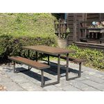 【BROTHER兄弟牌】塑木5尺野餐啤酒桌-適合4-6人坐(寬150cm，可另加陽傘和傘座)可開發票, , large