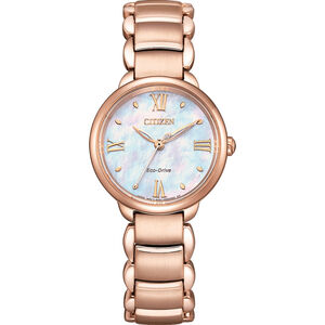 CITIZEN 星辰 聖誕節推薦錶 L系列 光動能大三針女錶 EM0928-84D