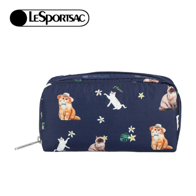 Lesportsac Rectangular Cosmetic 長形化妝包 盥洗包 收納包 女包(熱帶度假貓咪)
