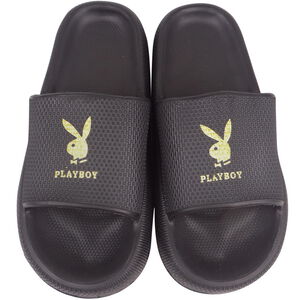 PLAYBOY厚底防滑拖鞋-黑色25