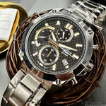 [星晴錶業]CASIO手錶,44mm,CA56830黑色錶面銀錶殼銀色精鋼錶帶款, , large