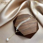 【Gulicc 】古莉可 項鍊 性感麥穗 珍珠吊墬 鎖骨鍊, , large