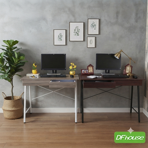 《DFhouse》羅浮宮R字附雙抽工作桌-2色