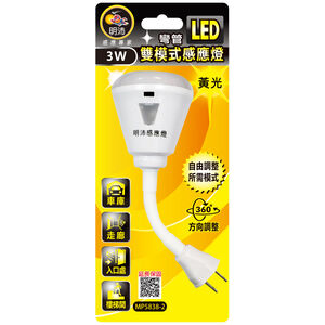 【節能燈具】人體感應燈-彎管LED(雙模式)-黃光