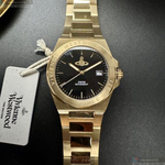 [星晴錶業]Vivienne Westwood手錶,38mm,VW30314黑色錶面金色錶殼金色精鋼錶帶款, , large