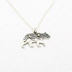 【Angel & Me】Mountains Moon Star Polar Bear s925 sterling silver necklace, , large