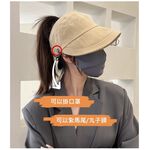 【A&R】防水速乾可折內網款半空頂遮陽帽 時尚黑, , large