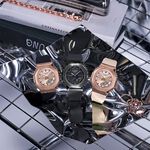 CASIO 卡西歐 G-SHOCK 個性時尚 八角金屬錶殼 雙顯手錶-玫瑰金x黑 GM-S2110PG-1A4, , large