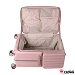【CROWN】WAVE 29吋前開式側袋磁吸剎車箱-奶霧玫瑰, , large