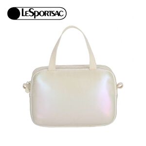 Lesportsac 珍珠奶油色手提化妝包 收納包 盥洗包 送禮 禮物(漸層光影)