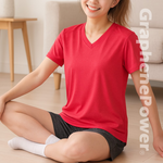 [GP石墨烯] 石墨烯溫控循環女短袖 - 櫻桃紅, , large
