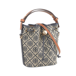 TORY BURCH T Monogram 經典緹花帆布迷你二用水桶包(海軍藍), , large