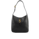 YSL LE 5 A 7 Hobo 小牛皮小款肩背包/黑色, , large