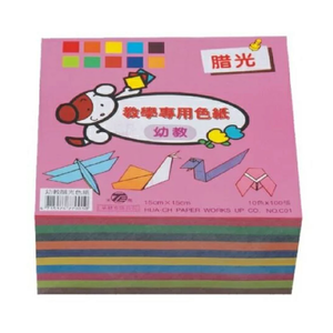 天燕 台灣製 幼教臘光色紙 圖案隨機出貨 15x15cm（10色各100張）1000張 /包X10包 NO.C01 (4715176770010)