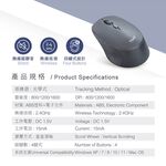 E-BOOKS M73 Three-stage DPI switching Type C+USB dual-interface silent wireless mouse Efficient wireless connection Silent design Convenient dual connectors, , large