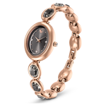 SWAROVSKI 施華洛世奇 Imber Oval 橢圓形水晶手鍊式女錶-黑x玫瑰金/25x21mm 5754814, , large