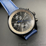 [星晴錶業]BOSS手錶,44mm,HB1513563鐵灰錶面黑錶殼寶藍真皮皮革錶帶款, , large