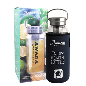 AWANA手提鋼蓋玻璃瓶-1000ml-2入
