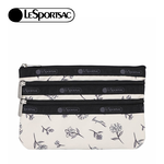 Lesportsac 3-Zip Cosmetic 三層拉鍊化妝包 收納包 盥洗包 女包 男包(素描花卉), , large