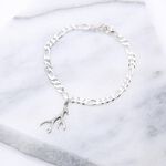 【Angel & Me】Deer Antler s925 sterling silver bracelet birthday gift, , large