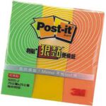 3M 631S-2螢光綠/黃/桔 狠黏便條紙, , large