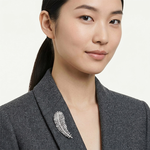 SWAROVSKI 施華洛世奇Vienna 天鵝羽毛胸針兼長型項鍊 雙用設計 送禮 禮物 推薦(5749209), , large
