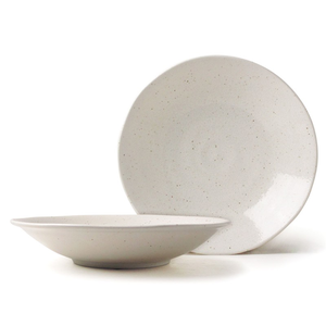 [豐名日本餐具] 8.0"輕量湯盤 白棕點 / C08PL0-631-15