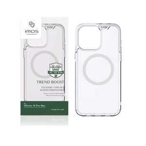 【山水之寶】iMos iPhone16Pro/16ProMax手機殼TREND BOOST磁吸軍規防震保護殼附手機墊片＋充電孔保護膜原廠公司貨