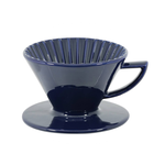 PEARL HORSE Ceramic Coffee Dripper with Handle &ndash; 1&ndash;4 Cups, Cobalt Blue, &ndash; JA-05-02-C-B, , large