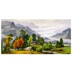 【御畫房】春山如笑 國家一級畫師手繪油畫60&times;120cm(VF-114), , large